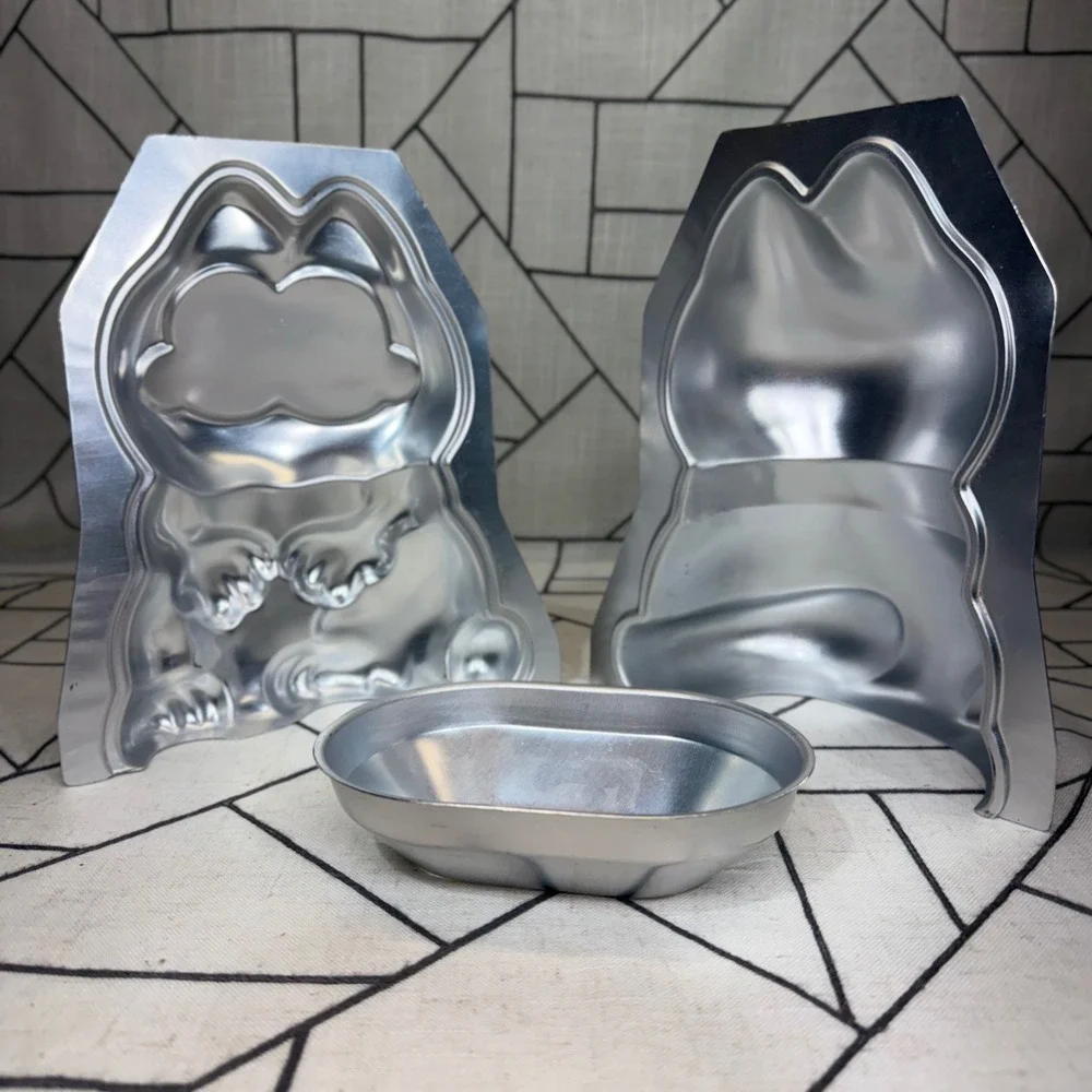 Wilton Garfield 3D Cake Pan 9.5in Silver Vintage 1981 Aluminum 2105-3147